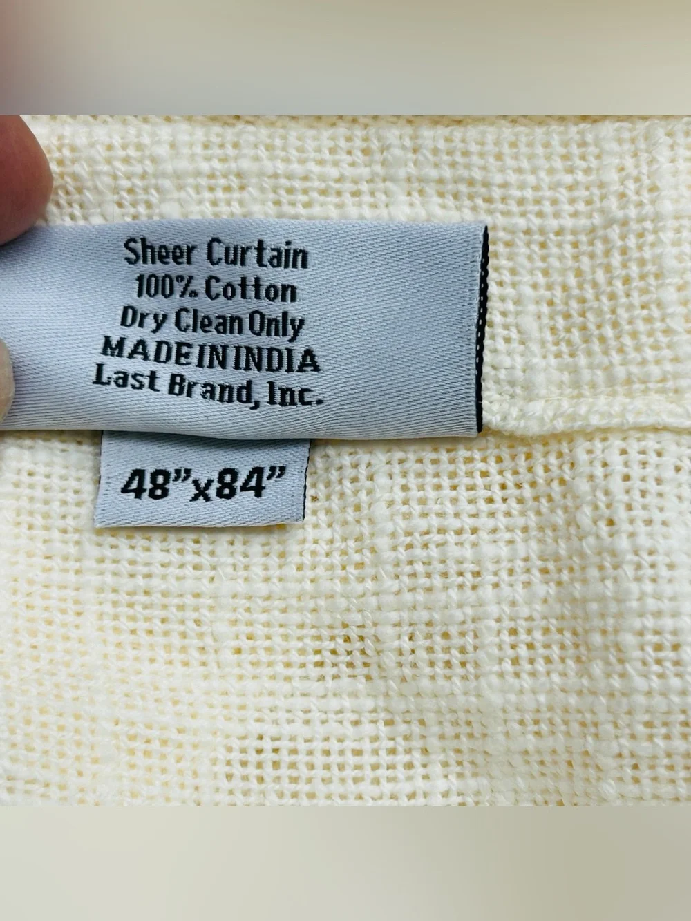 NWOT QUINCE Set Of 2 48x84 Cotton Sheer Curtains Ivory 9312